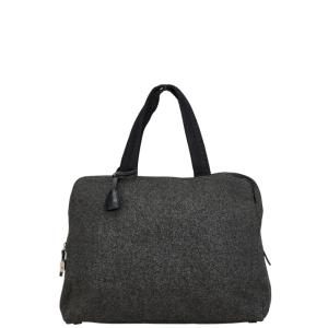 美品 PRADA プラダ トートバッグ ハンドバッグ 三角ロゴ ウール グレー PRADA プラダ ウール ハンドバッグ トートバッグ 三角ロゴ