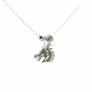 エルメス タリスマン ドラゴン ネックレス シルバー メタル レディース HERMES 【中古】