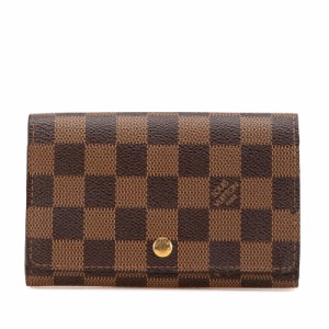ルイ ヴィトン ダミエ トレゾール 二つ折り財布 N61736 ブラウン PVC レザー レディース LOUIS VUITTON 【中古】