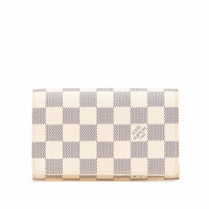 ルイ ヴィトン ダミエ アズール ポルトフォイユ トレゾール  二つ折り財布 N61744 ホワイト レディース LOUIS VUITTON 【中古】