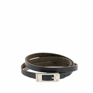 エルメス ケリーアルディオン ブレスレット ブラック レザー メタル レディース HERMES 【中古】