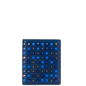 ☆Christian Louboutin☆ 折り財布 スタッズ ブルー レザー ルブタン 折りたたみ 財布 メンズの通販｜au PAY マーケット