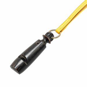 エルメス シフレ ホイッスル 犬笛 ネックレス ブラウン イエロー ウッド レザー レディース HERMES 【中古】