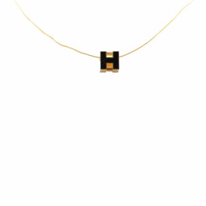 エルメス カージュド アッシュ Hキューブ ネックレス ゴールド ブラック メッキ レディース HERMES 【中古】