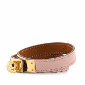 エルメス ケリー ドゥブルトゥール ブレスレット ピンク ゴールド ヴォースイフト メッキ レディース HERMES 【中古】