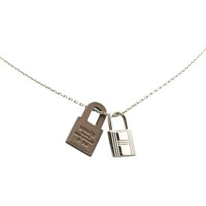 エルメス オーケリー PM ネックレス シルバー エトゥープ メタル スイフト レディース HERMES 【中古】