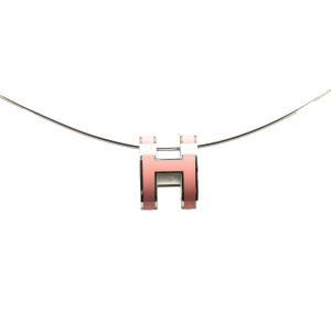 エルメス ポップアッシュH ペンダントネックレス ピンク メタル SV925 シルバー レディース HERMES 【中古】