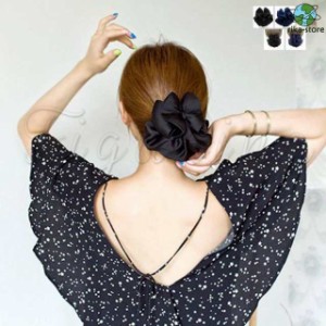 ネット付き バレッタお団子ネット バレッタ シンプル 高品質お団子ヘア おだんご ネット ヘアアクセリボン シニヨンネット