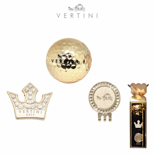 ゴルフボール マーカー クリップ 3点セット スワロフスキー VERTINI GOLD