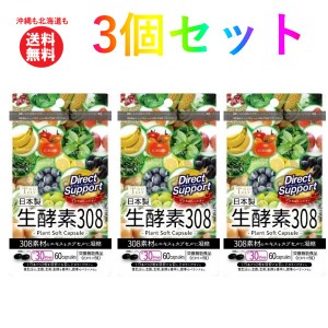 生酵素308【約30日分】1袋(60粒入り) 3セット【沖縄も北海道も送料無料】308素材凝縮 生酵素 酵素 美容 健康 サプリ サプリメント 食習慣