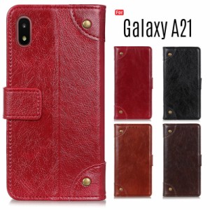 Galaxy A21 ケース 手帳型 Galaxy A21 スマホケース SC-42A カバー カード収納 閉じたまま通話 ナッパテクスチャ