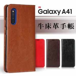 Galaxy A41 ケース 手帳型 Galaxy A41 スマホケース 牛床革 高級感も耐久性も高い 訳アリ商品