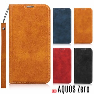 AQUOS zero ケース 手帳型 ストラップ付き 薄型 カード収納 AQUOS zero カバー 801SH SH-RM10 スマホケース