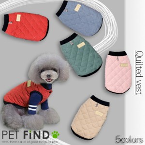 犬服 PETFiND 小型犬 防寒 犬 服 冬服 シンプルキルティングベスト 5カラー 5サイズ ボタンタイプ キルティング ベスト 秋冬