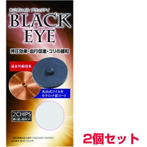  丸山式コイルブラックアイ2個セット（貼付シール10枚付） 電磁波防止 電磁波カット 電磁波対策  医療機器 コリ 血行促進 医学博士丸山修