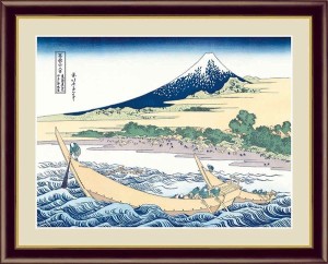 日本の名画　浮世絵　富嶽三十六景　東海道江尻田子の浦略図　葛飾北斎　F6　52×42cmm　手彩仕上 高精細巧芸美術画　風景画