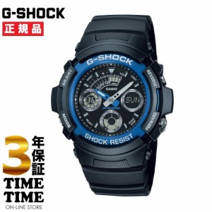 CASIO カシオ G-SHOCK Gショック アナデジ ブラック ブルー AW-591-2AJF 【安心の3年保証】