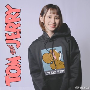 【 裏起毛】トムとジェリー TJ ビッグ スウェット パーカー  レディース ユニセックス Tom ＆ Jerry トムジェリ 裏起毛 カジュアル チャ