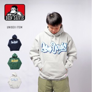 BEN  DAVIS ワッペンスウェットプルオーバー　TAGGING LETTERED HOODIE ベンデイビス ベンデイヴィス ストリート スケーター グリーン グ