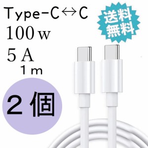 タイプc 100W 充電ケーブル USBc TYPEc PD対応 iPhone15 Android iPad pro MacBook pro 1m 2個 急速充電器