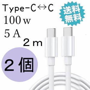 タイプc 100W 充電ケーブル USBc TYPEc PD対応 iPhone15 Android iPad pro MacBook pro 急速充電器 2m ２個