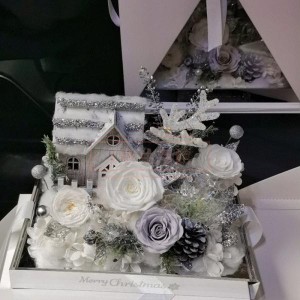 クリスマスハウスプリザーブドフラワー誕生日プレゼントおしゃれな結婚祝いバレンタインクリスマスプレゼント