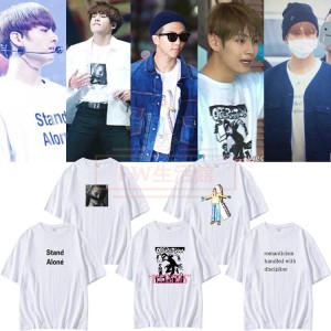 BTS(防弾少年団) Jung Kook 韓流グッズ 半袖Tシャツ コート新入荷 春夏 Tシャツ 男女兼用 応援服 打歌服 ウェア ペアルック