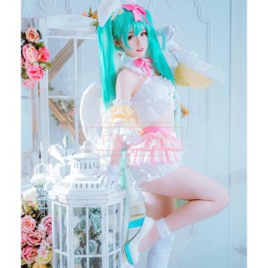 初音ミクフィギュア2ndseasonSpringver.風コスプレ衣装イースター春みくウサギフリルVOCALOIDボカロコスチュームセットイベントカーニバ