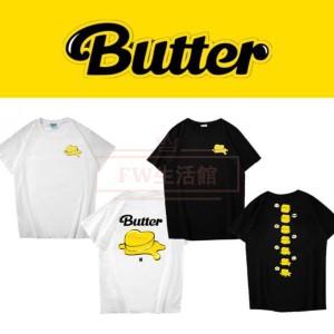 BTS(防弾少年団) butter韓流グッズ 半袖Tシャツ コート新入荷 春夏 Tシャツ 男女兼用 応援服 打歌服 ウェア ペアルック