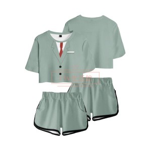 SPY×FAMILY スパイファミリー 風 コスプレ 衣装 夏服ジャージ 半袖 Tシャツとショートパンツ上下セット運動ウェア スポーツスーツcospla