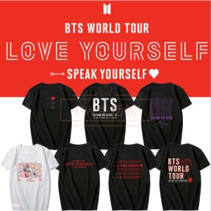 BTS(防弾少年団) SPEAK_YOURSELF韓流グッズ 半袖Tシャツ コート新入荷 春夏 Tシャツ 男女兼用 応援服 打歌服 ウェア ペアルック