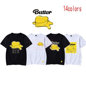 BTS(防弾少年団) BTS BUTTER 韓流グッズ 半袖Tシャツ コート新入荷 春夏 Tシャツ 男女兼用 応援服 打歌服 ウェア ペアルック