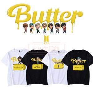 BTS(防弾少年団) BTS BUTTER 韓流グッズ 半袖Tシャツ コート新入荷 春夏 Tシャツ 男女兼用 応援服 打歌服 ウェア ペアルック