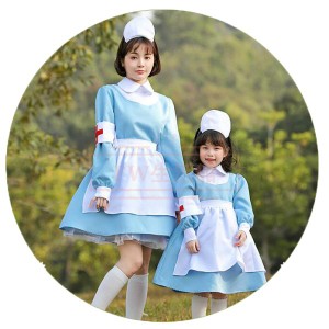 子供 コスチューム クラシカルナース ナースキャップ ドレス 腕章 子供 コスプレ 子供服 女の子親子服 看護婦 看護師 ナース服 仮装