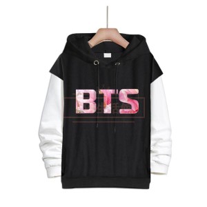 BTS(防弾少年団) コスプレ衣装 スウェット 偽2つコート 帽子付き パーカー男女兼用ジャージ春秋運動服 打歌服 応援服 韓流グッズ