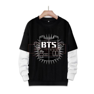 BTS(防弾少年団) コスプレ衣装 スウェット 偽2つコート パーカー男女兼用ジャージ春秋運動服 打歌服 応援服 韓流グッズ