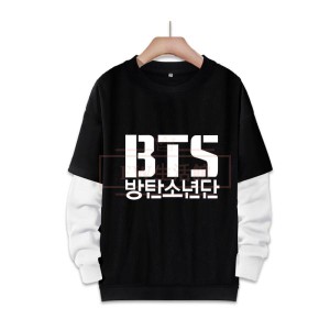 BTS(防弾少年団) コスプレ衣装 スウェット 偽2つコート パーカー男女兼用ジャージ春秋運動服 打歌服 応援服 韓流グッズ