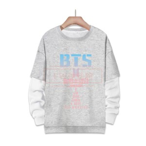 BTS(防弾少年団) コスプレ衣装 スウェット 偽2つコート パーカー男女兼用ジャージ春秋運動服 打歌服 応援服 韓流グッズ