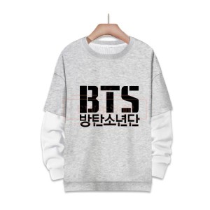 BTS(防弾少年団) コスプレ衣装 スウェット 偽2つコート パーカー男女兼用ジャージ春秋運動服 打歌服 応援服 韓流グッズ