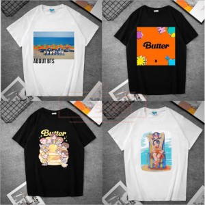 BTS(防弾少年団) butter韓流グッズ 半袖Tシャツ コート新入荷 春夏 Tシャツ 男女兼用 応援服 打歌服 ウェア ペアルック