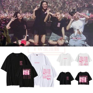 BLACKPINK 「BORN PINK」 韓流グッズ 半袖 Tシャツ 春夏 コート 男女 周辺 応援服 打歌服 半袖 Tシャツ 通気 吸汗