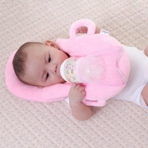 授乳 新生児 赤ちゃん サポートミルクまくら クッション 抱き枕　子育て　ピンク色/緑　北欧 エムール