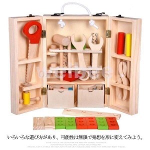 大工さん工具セット木のおもちゃ幼児木製ツールボックスキッズ組み立て知育おもちゃ3歳から知育玩具子どもに人気収納できる
