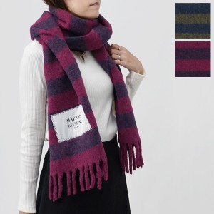 MAISON KITSUNE メゾンキツネ マフラー ストール LW06202WA0019 RUGBY STRIPES SCARF レディース アルパカ混 ボーダー ストライプ