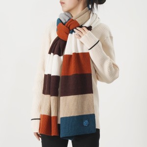 MAISON KITSUNE メゾンキツネ マフラー ストール LW06207KT1093 レディース マルチボーダー PREPPY STRIPED SCARF ウールブレンド カシミ