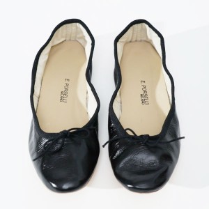 PORSELLI ポルセリ バレエシューズ BALLERINE PELLE nero レディース イタリア製 フラットシューズ パンプス リボン ラウンドトゥ 靴