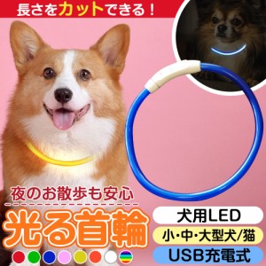 首輪 犬 光る ペット LEDライト 猫 USB充電式 小型犬 中型犬 大型犬 ペット用品 犬の首輪 ドッググッズ 安全