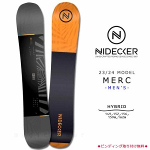 スノーボード 板 メンズ 単品 23-24 NIDECKER ナイデッカー MERC 2024 スノボー 初心者 ハイブリッド キャンバー ボード Wロッカー ブラ