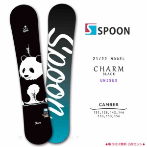 スノーボード 板 メンズ レディース 単品 SPOON スプーン CHARM スノボー 初心者 キャンバー ボード ブラック 白 黒 大人 可愛い おしゃ