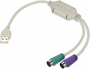 変換名人 PS/2接続キーボードとマウス → USB 変換アダプタ 日本語/英語キーボード用 USB-PS2